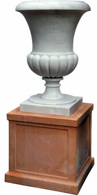 Large Vases in Mediceo Baccellato Carrara Marble Terracotta Base, Set of 2-FDW-2023352