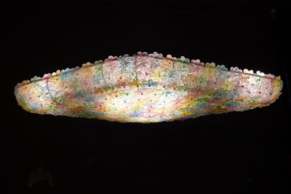 Large Venetian Multi-Colored Glass Flower Ceiling Light, 1960-MBH-1032373