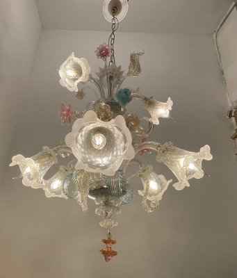 Large Venetian Murano Glass Harlequin Chandelier, 1960s-JJC-1744252