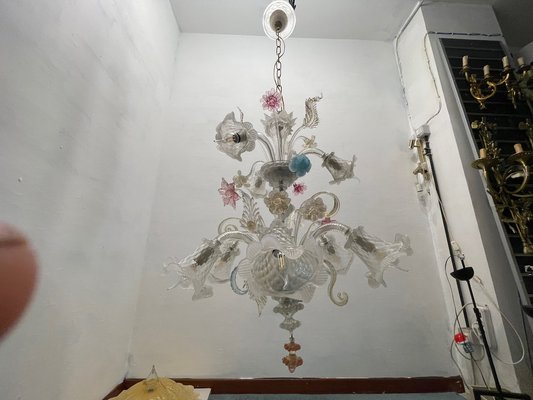 Large Venetian Murano Glass Harlequin Chandelier, 1960s-JJC-1744252