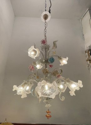 Large Venetian Murano Glass Harlequin Chandelier, 1960s-JJC-1744252