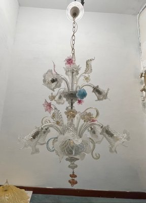 Large Venetian Murano Glass Harlequin Chandelier, 1960s-JJC-1744252