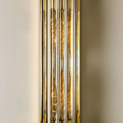 Large Venini Style Murano Glass and Gilt Brass Sconce, Italy-VDW-913243