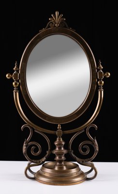 Large Victorian Brass Table Mirror, England, 1880s-GCG-1451434