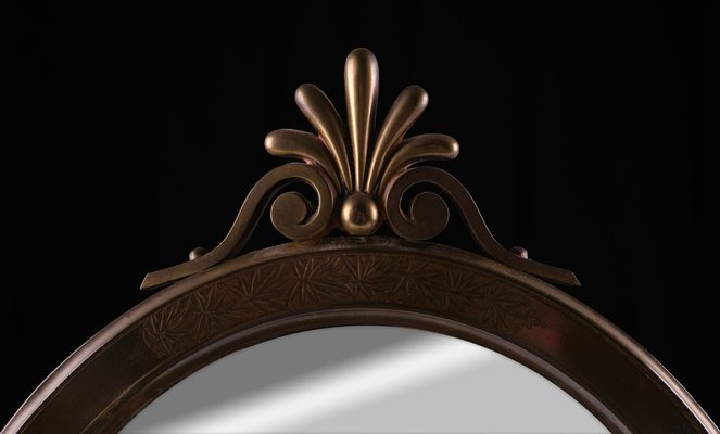 Large Victorian Brass Table Mirror, England, 1880s-GCG-1451434