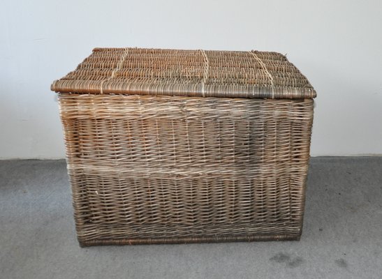 Large Vintage Basket with Lid, 1940s-OXJ-680572