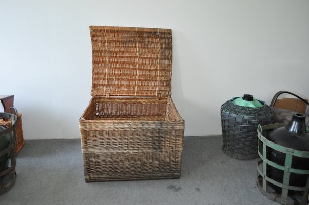 Large Vintage Basket with Lid, 1940s-OXJ-680572