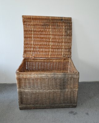 Large Vintage Basket with Lid, 1940s-OXJ-680572