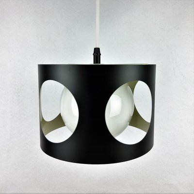 Large Vintage Black Pendant Lamp, 1960s-YBU-699667