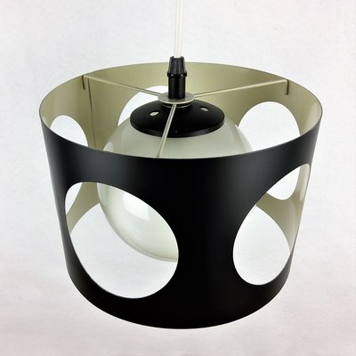 Large Vintage Black Pendant Lamp, 1960s-YBU-699667