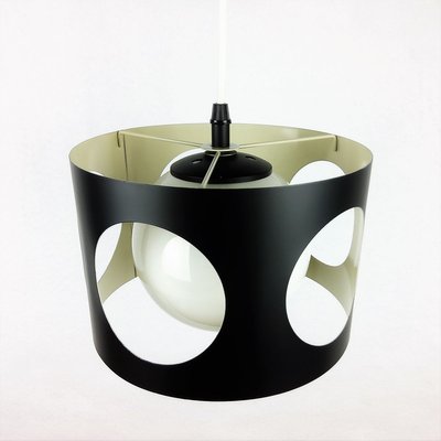 Large Vintage Black Pendant Lamp, 1960s-YBU-699667