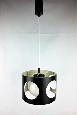 Large Vintage Black Pendant Lamp, 1960s-YBU-699667