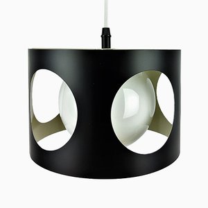 Large Vintage Black Pendant Lamp, 1960s-YBU-699667