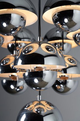 Large Vintage Chrome Flowerpot Chandelier by Verner Panton, 1970s-POG-1793986