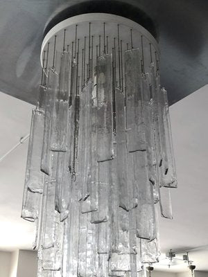 Large Vintage Clear Murano Glass Chandelier from Mazzega, 1970s-OT-1033645