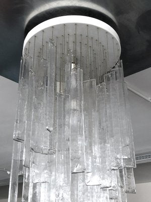 Large Vintage Clear Murano Glass Chandelier from Mazzega, 1970s-OT-1033645