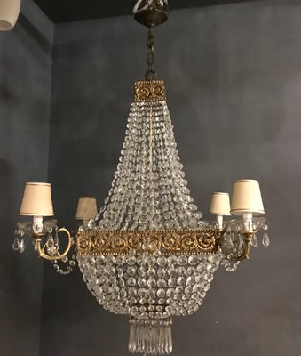 Large Vintage Crystal Chandelier, 1950s-JJC-656826