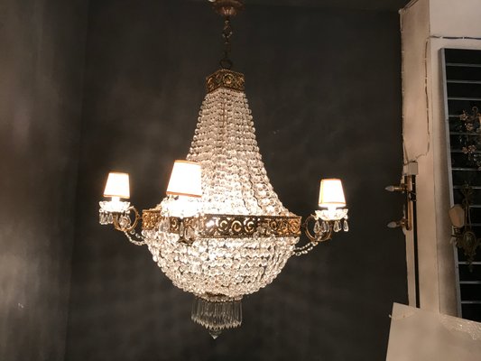 Large Vintage Crystal Chandelier, 1950s-JJC-656826