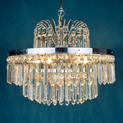 Large Vintage Crystal Chandelier from Sijaj Hrastnik, Yugoslavia, 1970s-WQC-1144148