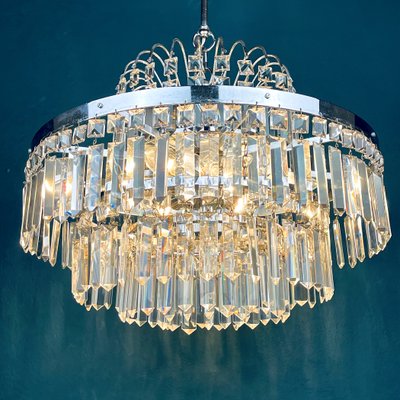 Large Vintage Crystal Chandelier from Sijaj Hrastnik, Yugoslavia, 1970s-WQC-1144148