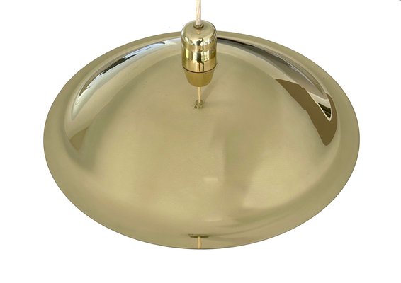 Large Vintage Danish Pendant Light in Brass-GUT-2034617