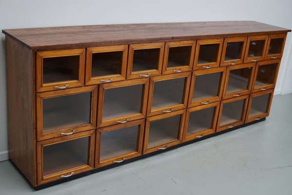 Large Vintage Dutch Oak Haberdashery Shop Cabinet / Vitrine, 1950s-XO-1696501