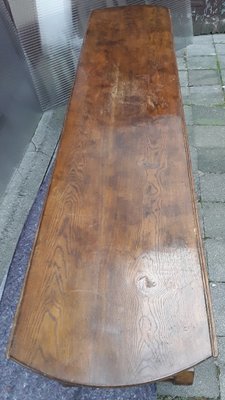 Large Vintage English Folding Dining Table with Gate Gender in Solid Oak, 1930s-HOI-1054255