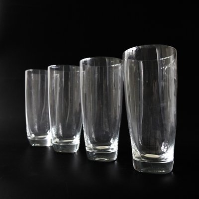 Large Vintage Footed Cocktail Selter Glasses, Sweden, Set of 6-JKV-1799364