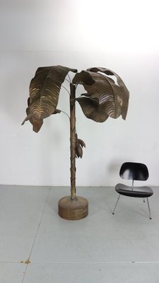 Large Vintage French Coastal Copper Banana Palm Tree from Maison Jansen, 1970s-DT-2026315