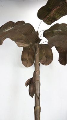 Large Vintage French Coastal Copper Banana Palm Tree from Maison Jansen, 1970s-DT-2026315