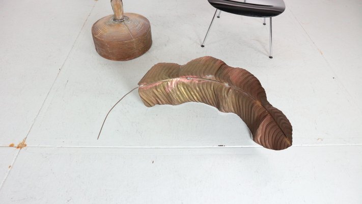 Large Vintage French Coastal Copper Banana Palm Tree from Maison Jansen, 1970s-DT-2026315