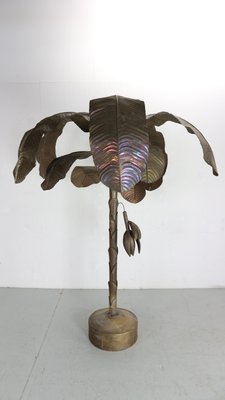 Large Vintage French Coastal Copper Banana Palm Tree from Maison Jansen, 1970s-DT-2026315