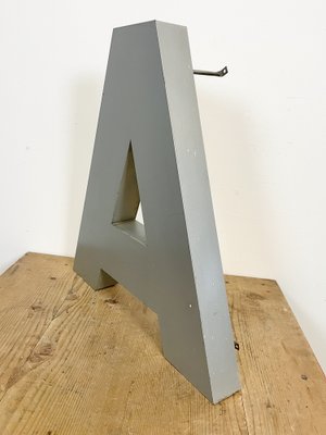 Large Vintage Grey Iron Facade Letter A, 1970s-CGF-1747346