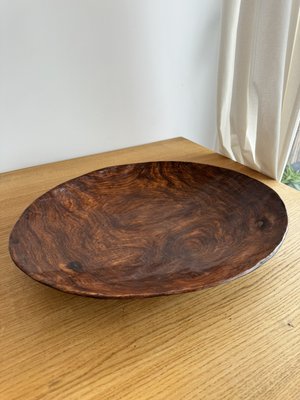 Large Vintage Hand Carved Wood Dish-OJI-2018450