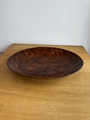 Large Vintage Hand Carved Wood Dish-OJI-2018450