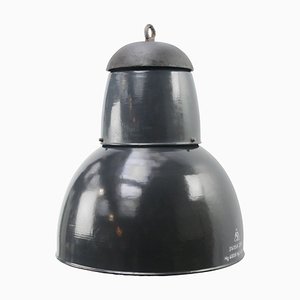 Large Vintage Industrial Dark Blue Enamel Pendant Light-BLS-1075608