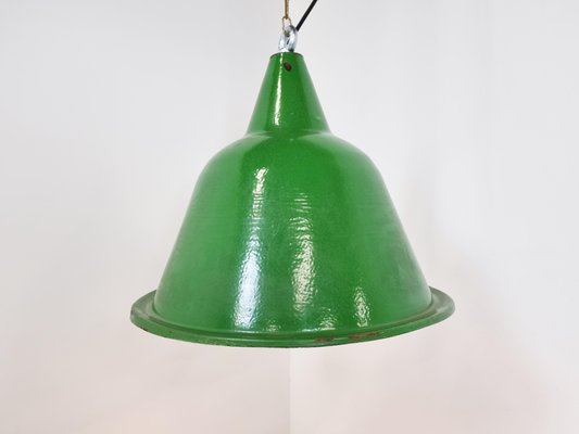 Large Vintage Industrial Green Enamel Pendant Light, 1960s-IRH-1141169