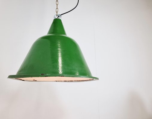 Large Vintage Industrial Green Enamel Pendant Light, 1960s-IRH-1141169