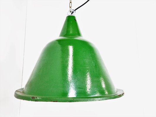 Large Vintage Industrial Green Enamel Pendant Light, 1960s-IRH-1141169