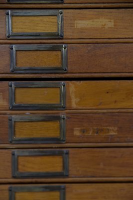 Large Vintage Industrial Oak File Cabinet with Multiple Drawers, 1930s-ZAA-1239105