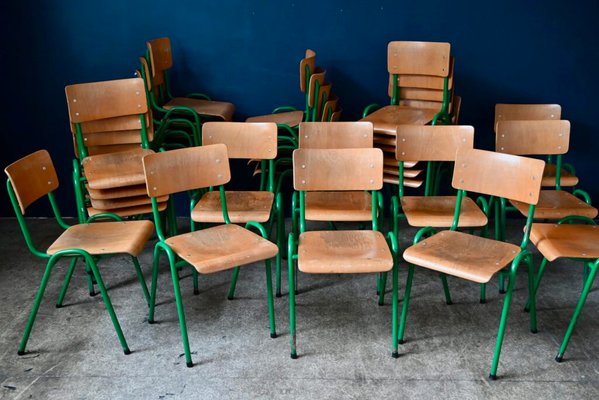 Large Vintage Industrial Stackable Chairs, Set of 30-AIU-2022944