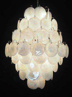 Large Vintage Italian Murano Chandelier with 87 White Alabaster Disks, 1990s-FHZ-1822064