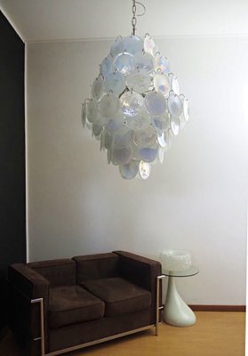 Large Vintage Italian Murano Chandelier with 87 White Alabaster Disks, 1990s-FHZ-1822064