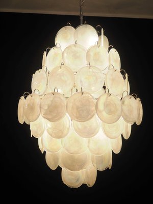 Large Vintage Italian Murano Chandelier with 87 White Alabaster Disks, 1990s-FHZ-1822064