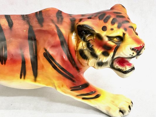 Large Vintage Italian Tiger Statue in Resin, 1970s-ZCY-1778064