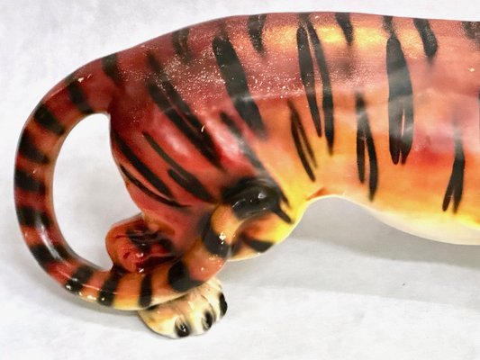 Large Vintage Italian Tiger Statue in Resin, 1970s-ZCY-1778064