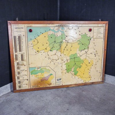 Large Vintage Map, Belgium, 1950s-IA-1412505