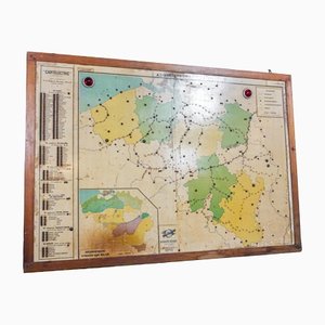 Large Vintage Map, Belgium, 1950s-IA-1412505