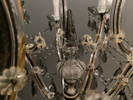 Large Vintage Murano Glass 16-Light Chandelier with Crystals, 1960s-JJC-875341