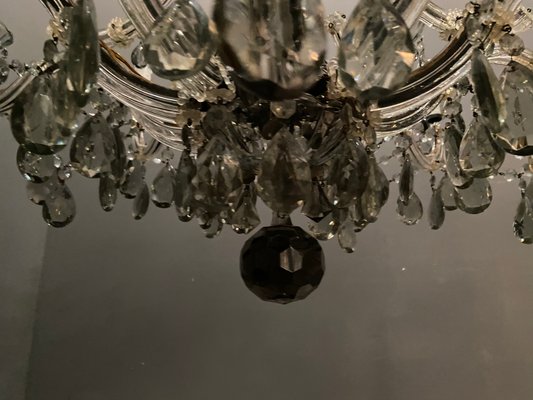 Large Vintage Murano Glass 16-Light Chandelier with Crystals, 1960s-JJC-875341